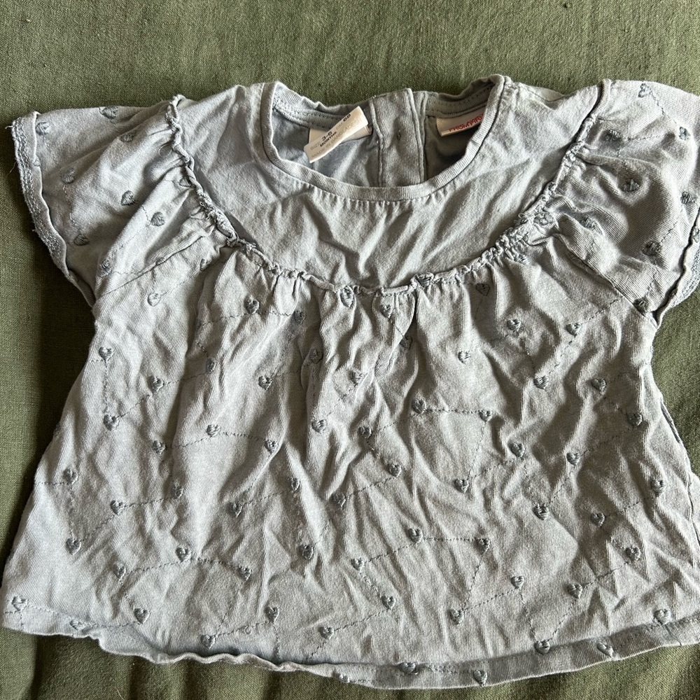 Light Blue Ruffled Top